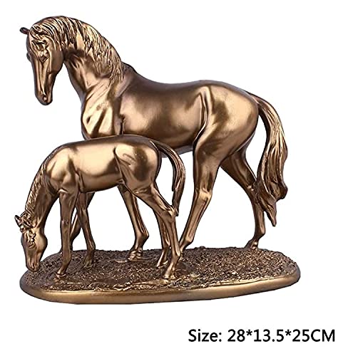 ZHYLing Figura de escultura de resina para caballos, diseño de yegua y potro, diseño de caballos salvajes, adornos de escritorio, decoración para caballos, decoración A (color: A)