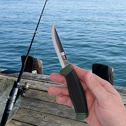 Zite Cuchillo de Pesca Fishing - 22 cm de Largo - Incluye Funda para el cinturón - Mango Antideslizante
