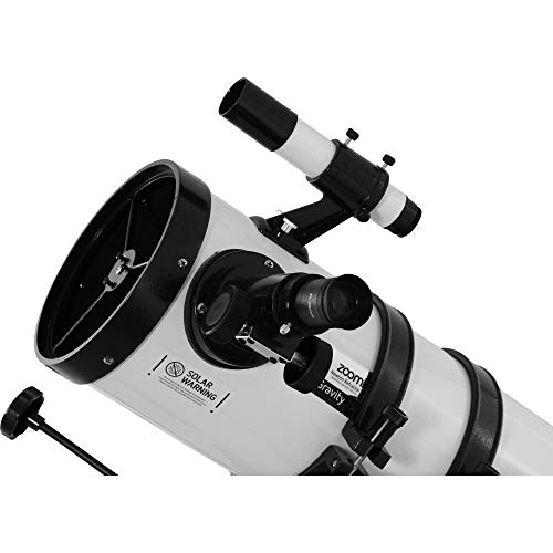 Zoomion Gravity 150/750 EQ Telescopio Reflector astronómico con trípode, Montura y oculares para Adultos y recién llegados a la astronomía