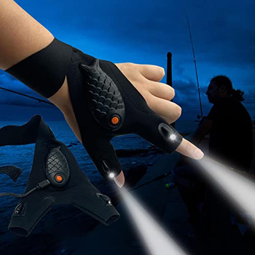 zymay Guantes con luz LED para Dedos Destornillador y Guantes de Pesca al Aire Libre Recargables Cool Gadgets Tools para Marido, Novio, Hermano
