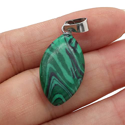 ZZLLFF Piedra Natural Colgante Caballo de Ojos Cuarzo de Rosa para joyería Que Hace Accesorios de Bricolaje Collares en Forma (Metal Color : Damation Jasper)