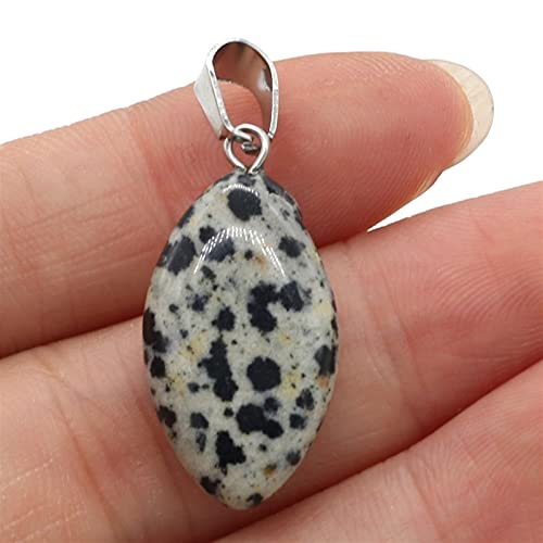 ZZLLFF Piedra Natural Colgante Caballo de Ojos Cuarzo de Rosa para joyería Que Hace Accesorios de Bricolaje Collares en Forma (Metal Color : Damation Jasper)