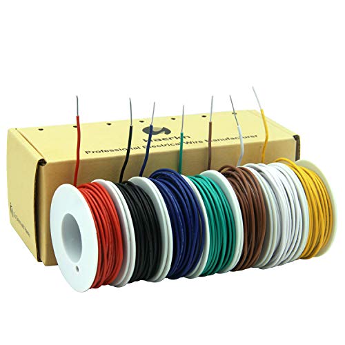 0.5mm² Cable eléctrico de PVC de 20awg 7 colores Alambres eléctricos kit Cable de cobre estañado sólido sin oxígeno DIY