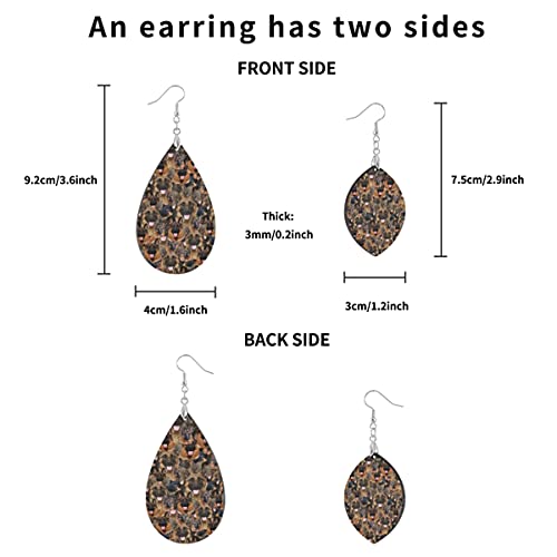 1 par de pendientes de madera de pastor alemán con forma de gota de agua para mujer, Leaf drop, Madera Cobre Plata,