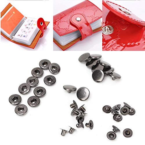 10 piezas de 15 mm botones metálicos de botón a presión, kit de botones a presión, kit de cierres a presión de cuero para hacer o reparar ropa(3)