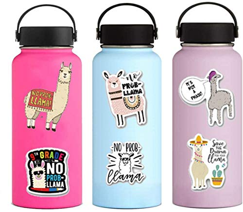 100 pegatinas de alpaca divertidas pegatinas de animales de Internet Pop para adolescentes, niñas, adultos, niños, pegatinas para botellas de agua Adhesivo de vinilo impermeable (alpaca)