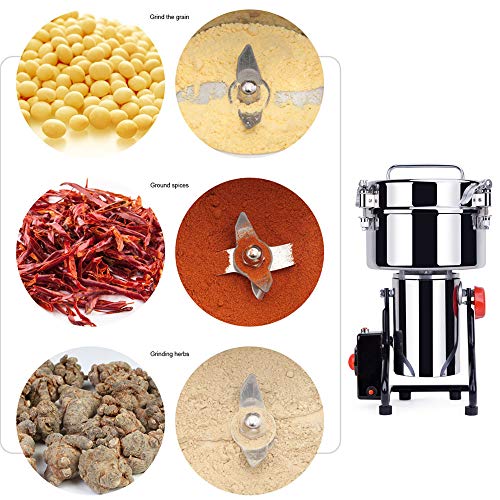 1000G Molino De Molino De Grano Eléctrico De 1000 G De Grano De Grano Polvo De Grano Máquina De Molino De Grano De Acero Inoxidable De Acero Inoxidable Para Hogar Y Comercial