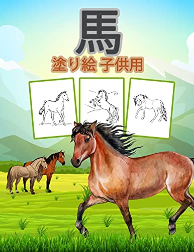 子供のための馬の塗り絵: 男の子、女の子、子供のための素晴らしい馬の本。馬の生活について学んだり、馬と一緒に遊んだりするのが好きな幼児や子供にぴったりの馬のギフトです