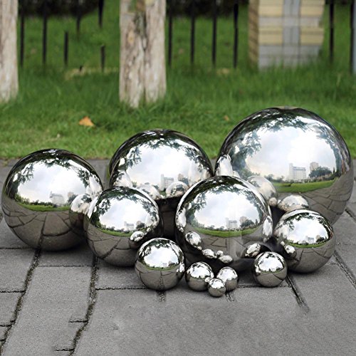 1pc bola hueca de acero inoxidable sin costuras espejo esfera mirando bola para decoración de jardín hogar