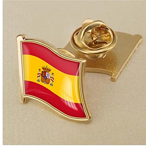 1pc España Bandera Pin Badge Metal Solapa Pin Brooch Spanish Bandera Novedad Regalo Solapa Corbata Pin Insignia Accesorio