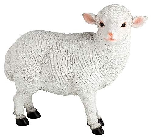 1PLUS Figura de oveja para jardín, decoración de jardín, de piedra artificial, bonita decoración para el jardín