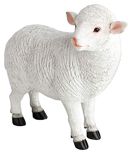 1PLUS Figura de oveja para jardín, decoración de jardín, de piedra artificial, bonita decoración para el jardín