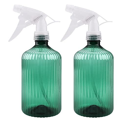 2 Pack Botella de Spray Vacías, 500 ml Botella Spray Pulverizador Botella Rociador Agua Vacío con Boquilla Ajustable para Limpieza y Jardinería, Rociador de Gatillo Duradero A