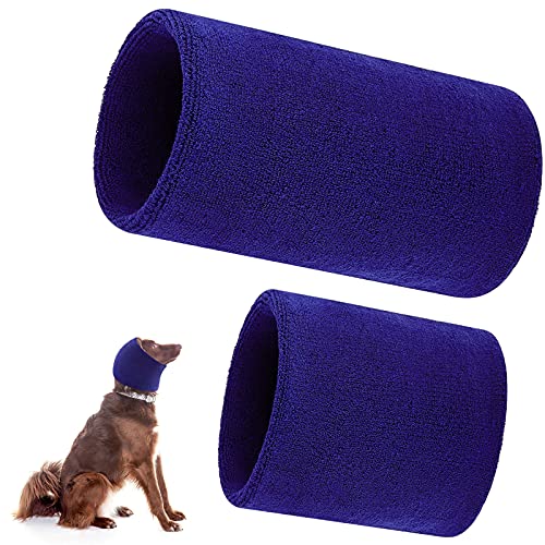 2 Piezas Calentadores de Cuello y Orejas de Perros Orejeras de Perro Mascota Redecillas de Perros para Confort Anti-ansiedad Aseo Reducir Ruido 1 Pequeño y 1 Grande
