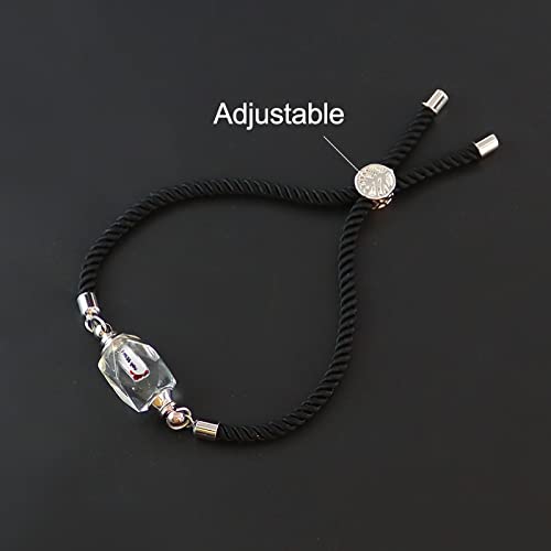 2 Pulseras De Viales De Cristal Transparente Pulseras De Deseos Pulseras De Algodón Tejidas Prefabricadas con Nombre En Pulsera De Arroz Cuadrado De Regalo para Mujer