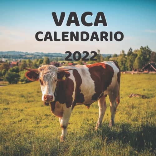 2022 Calendario Vaca: Enero 2022 - Diciembre 2022 Cuadrado Libro de Fotos Planificador Mensual Calendario de regalo para los amantes del Vaca I Con los días festivos de EE.UU.