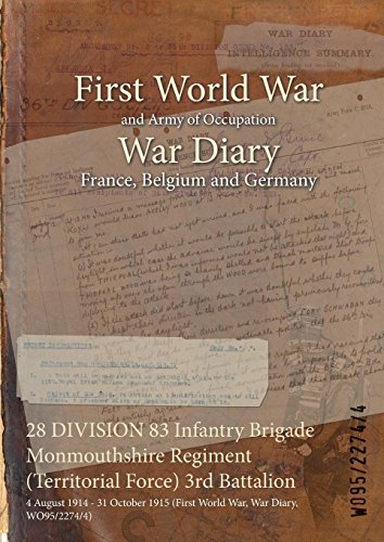 28 DIVISION 83 Infantry Brigade Monmouthshire Regiment (Territorial Force) 3rd Battalion : 4 August 1914 - 31 October 1915 (First World War, War Diary, WO95/2274/4) (English Edition)