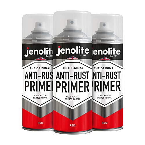 3 aerosoles de imprimación antioxidante JENOLITE, rojo, 400 ml (imprimación de óxido rojo, alta protección contra el óxido y la corrosión)