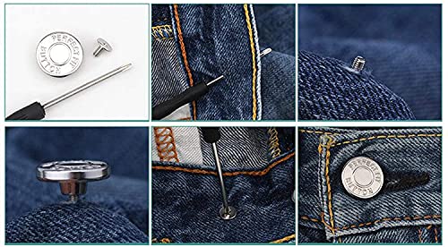 3 botones de jeans desmontables sin costura pantalones botón cintura hebilla ajuste tamaño de cintura – bronce inglés durable