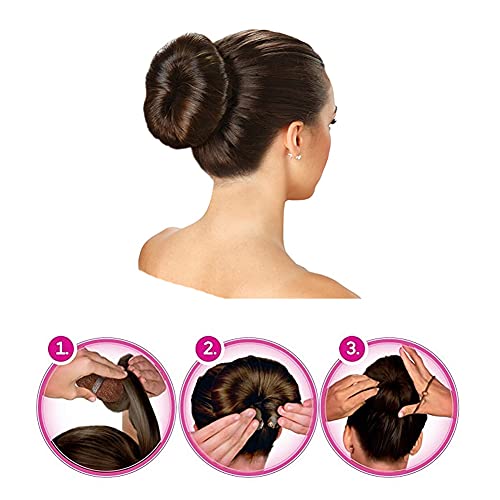 3 piezas Magic Hair Styler Donut Hair Bun Maker Styling Twist Ring Ehemaliger Shaper Herramienta de trenzado, accesorios 1 grande 2 pequeño