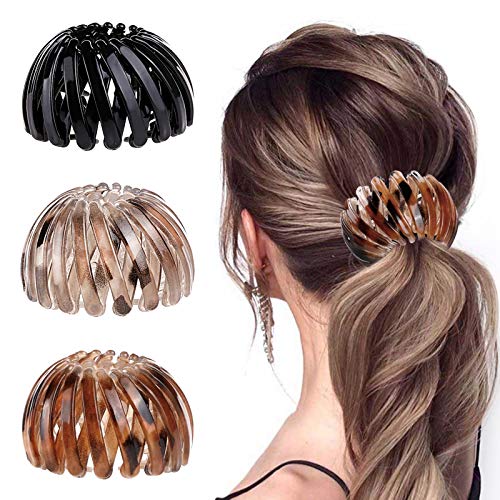 3 Piezas Pinza de Pelo para Mujer, Horquillas Pelo Clásico Clips de Pelo Grandes Accesorios para Mujer Niña Fiesta Boda