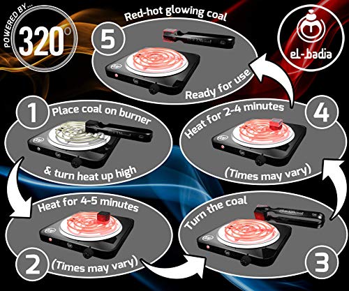 320° - Carbón de coco (3 Piezas de círculo/Disco - 27 mm) natural para cachimba shisha, narguile, kaloud & barbacoas, 1 kg