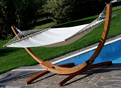 320 cm Conjunto de hamaca (madera de alerce barnizada, incluye hamaca, 320 cm) ASS Arados