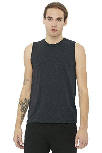 3483 CN 3483 MEN JERSEY MUSCLE TANK DK GREY HTHR 2XL