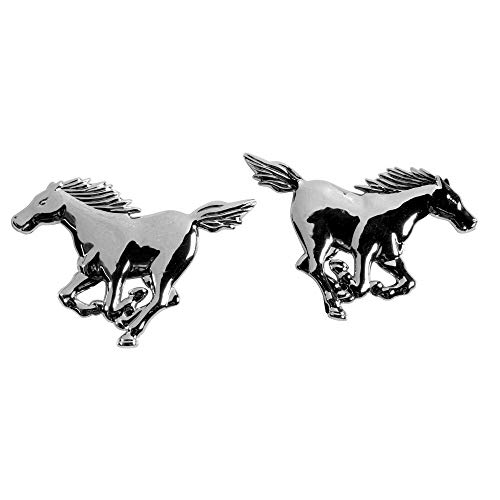 3D15027 - Emblema cromado 3D etiqueta insignia logotipo decorativo coche (3M autoadhesivo) Caballo (2 piezas) Horse