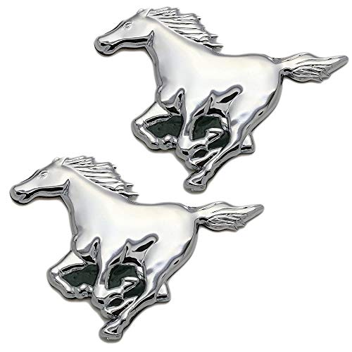 3D15027 - Emblema cromado 3D etiqueta insignia logotipo decorativo coche (3M autoadhesivo) Caballo (2 piezas) Horse