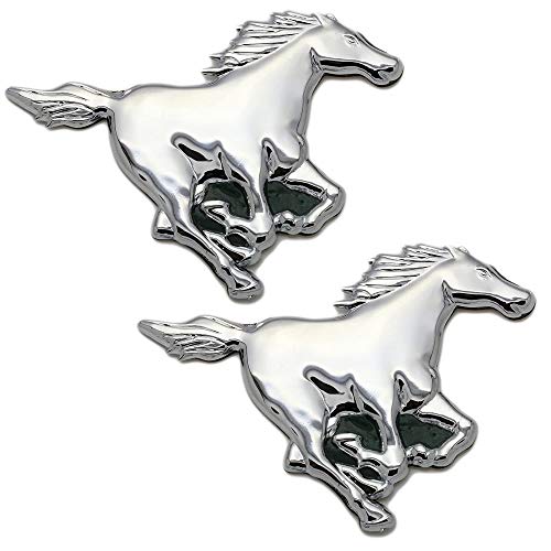 3D15027 - Emblema cromado 3D etiqueta insignia logotipo decorativo coche (3M autoadhesivo) Caballo (2 piezas) Horse
