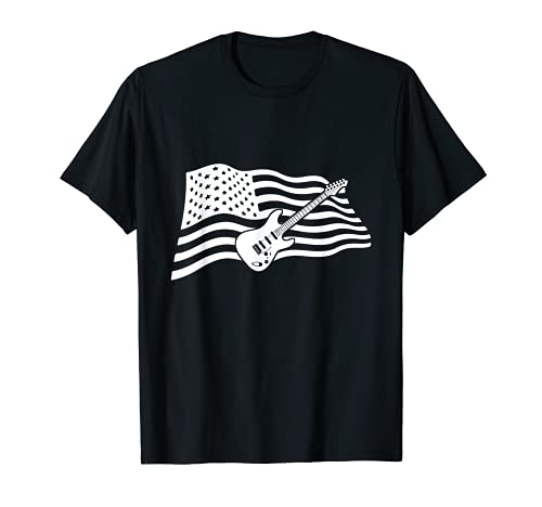 4 de julio Guitarra Eléctrica Bandera Americana de Estados Unidos - 4 de julio Camiseta