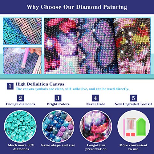 40 x 30cm Pintura Diamante, DIY 5D Diamond Painting Kit Completo para Adultos, Cuadro Pintar con Numeros para Niños, Cuadros de Diamantes para Decoración de Pared, Regalo de Casa Nueva.
