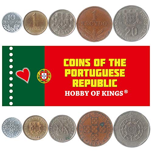 5 Monedas Diferentes - Moneda Portuguesa Antigua Y Coleccionable para Coleccionar Libros - Conjuntos Únicos De Dinero Mundial - Regalos para Coleccionistas