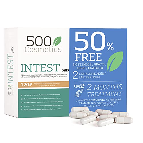 500Cosmetics Intest- Cápsulas Naturales para Prevenir y Evitar las Hemorroides - Mejora la Circulación y Combate el Estreñimiento - Para Hombre y Mujer.