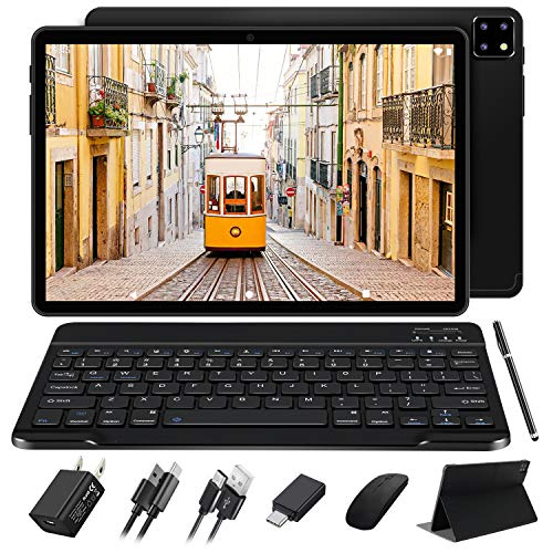 5G WiFi Tablet 10 Pulgadas Android 10.0 Tablets Octa-Core FACETEL Tableta con 4GB RAM 64 GB ROM (TF 128GB) | FHD 1920 * 1200 | 8000mAh | 5MP+8MP | WiFi | GPS | Bluetooth - Negro