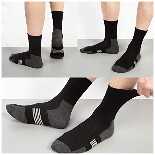 6 Pcs Calcetines Hombre de Algodón para Empresas, Hombre Calcetines Negros Deportivos Clásicos Transpirables