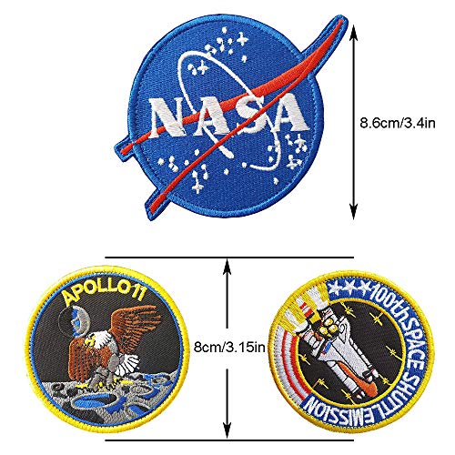 6 piezas espacio astronauta y bandera parches hierro bordado en parches para ropa DIY ropa pegatinas personalizados Badges Parches NASA Termoadhesivo para la Ropa