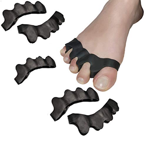 6 separadores de dedos para hallux valgus para hombre y mujer. Protector del pulpejo, también para zapatos. Corrección de dedo en martillo, almohadilla para el pulpejo, sobrehueso
