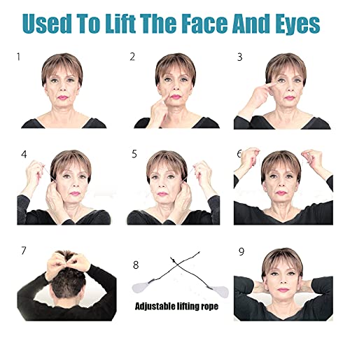 60 PCS Lift Adhesivo Facial,Engomada Invisible de la cara del Lifting Facial en Forma de V,Lifting Cuello, ojos y barbilla,Face Lifting Tape