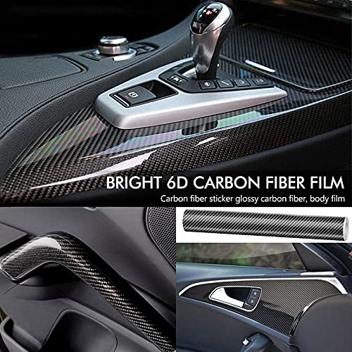 6D Vinilo Fibra de Carbono Adhesiva Fibra de Carbono Envoltura Adhesiva para Coche Película Pegatina Decoración Autoadhesiva A Prueba de Agua Libre de Burbuja para Motocicleta Móvil Ordenador