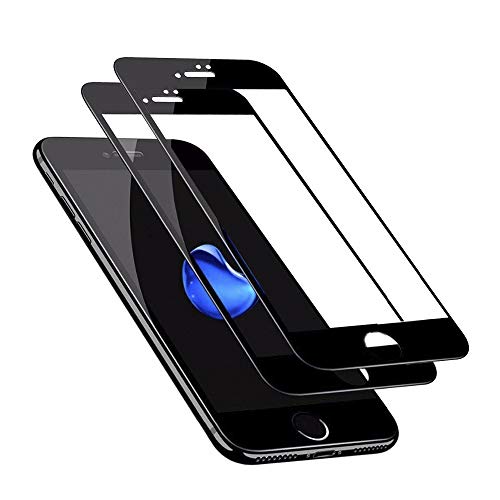 actecom® Pack DE 2 Protector Completo Negro 5D Pantalla Compatible con iPhone 7 Plus / 8 Plus Cristal Templado 5,5" 9H 2.5D (2 uds.)
