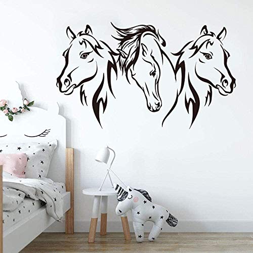 Adhesivo de pared Vinilo Adhesivo de pared Animal Caballo Adhesivo Mural de pared para habitación de niños 70X42Cm