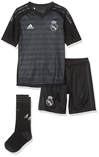 adidas 18/19 Real Madrid Away Kit-Lfp Badge Conjunto, Unisex niños, Gris (ónitéc/onifue/Blanco), 164