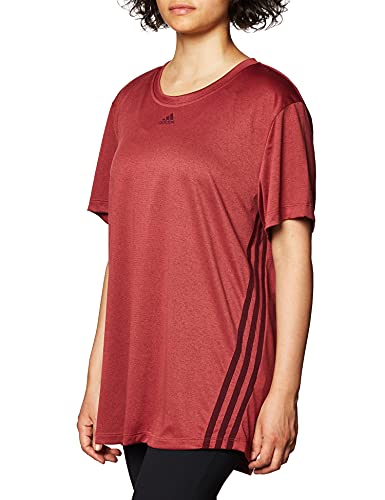 adidas 3 Stripe tee Camiseta, Mujer, rojleg/Granat, XL