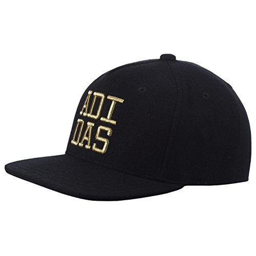 adidas Originals gorra de calle, unisex, con visera plana, color negro, talla S