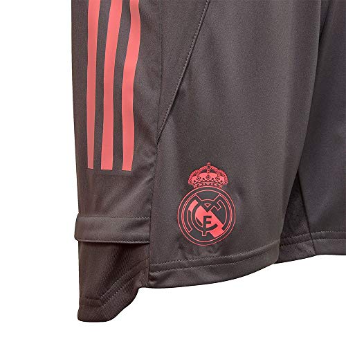 Adidas Real Madrid Temporada 2020/21 Pantalón Corto Entrenamiento Oficial, Niño, Gris, 7/8 años