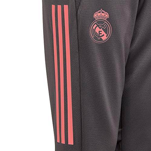 Adidas Real Madrid Temporada 2020/21 Pantalón Largo Chandal Entrenamiento Oficial, Niño, Gris, 11/12 años