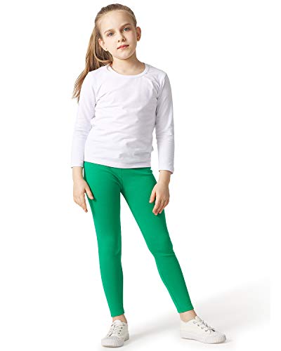 Adorel Leggings Algodón Pantalones Largos Niñas Pack de 2 Verde & Negro 5 Años (Tamaño del Fabricante 120)