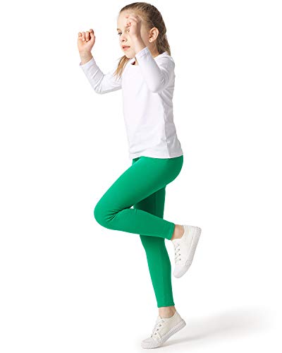 Adorel Leggings Algodón Pantalones Largos Niñas Pack de 2 Verde & Negro 5 Años (Tamaño del Fabricante 120)